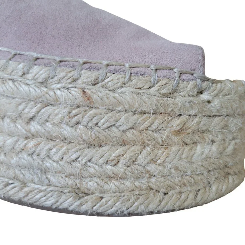 Marc‎ Fisher 9.5 Suede Leather Espadrille Platform Wedge Sandals Alida